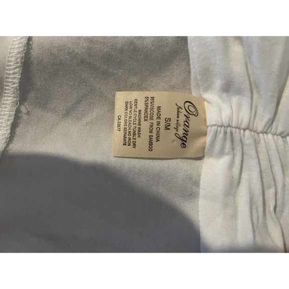 White Bamboo Open Front Minimalist Staple Cardigan S/M Orange Fashion Village - Picture 5 of 5